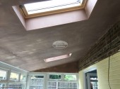 Internal view of a newly plastered Equinox Roof System